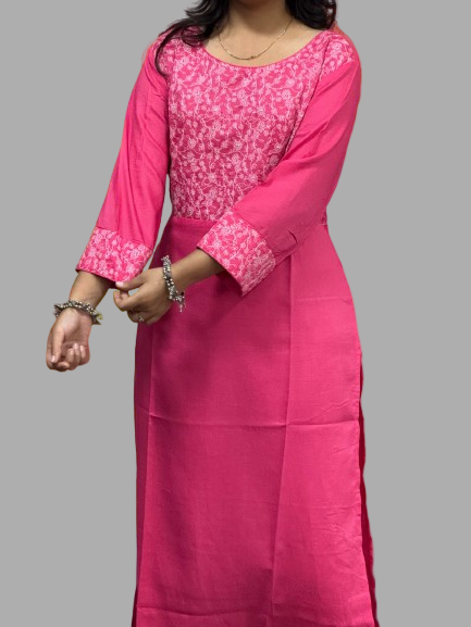 Stylish Pink Cotton Kurti for Women
