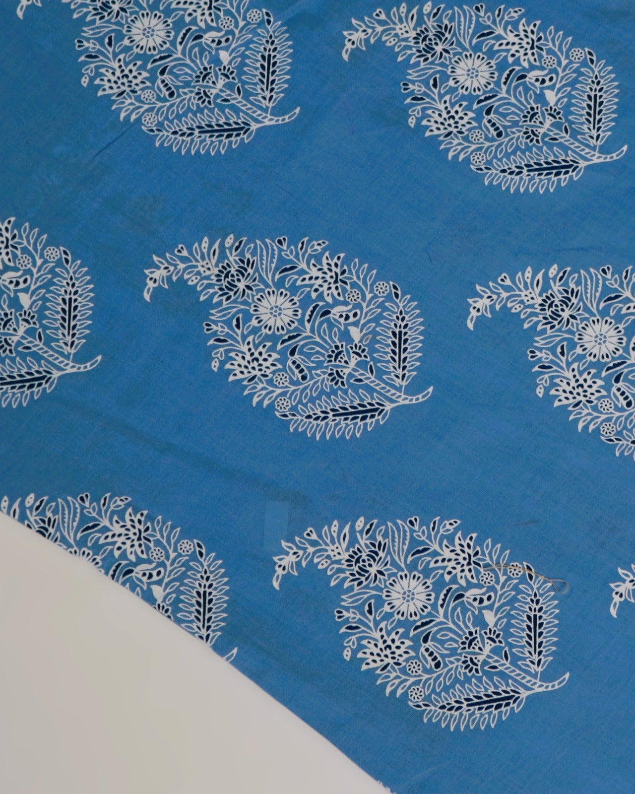 Blue Peacock Print Cotton Slip Dress for Women