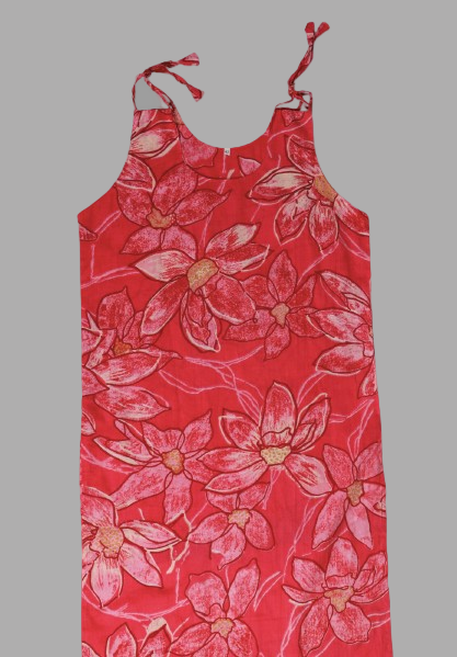 Red Floral Summer Slip Dress for Women